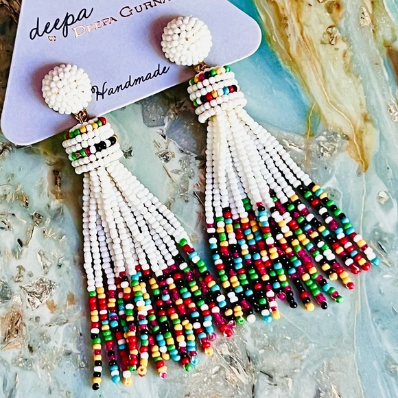 NWT Anthropologie Deepa Beaded Rainbow Chandeliers - Picture 15 of 15